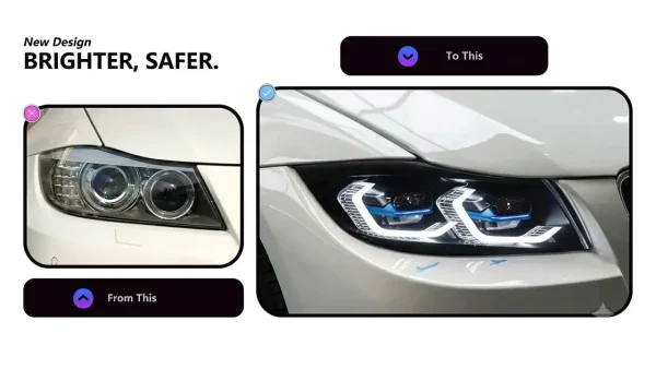 AKD LED Headlights – Modern Style for BMW E90 & E91
